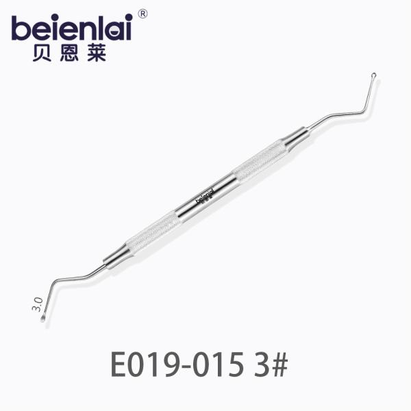 Benlai Dental Curette E019-015 KXS 3#, Double Serrated 3.0 Tips, φ9.5 Hollow Round Handle
